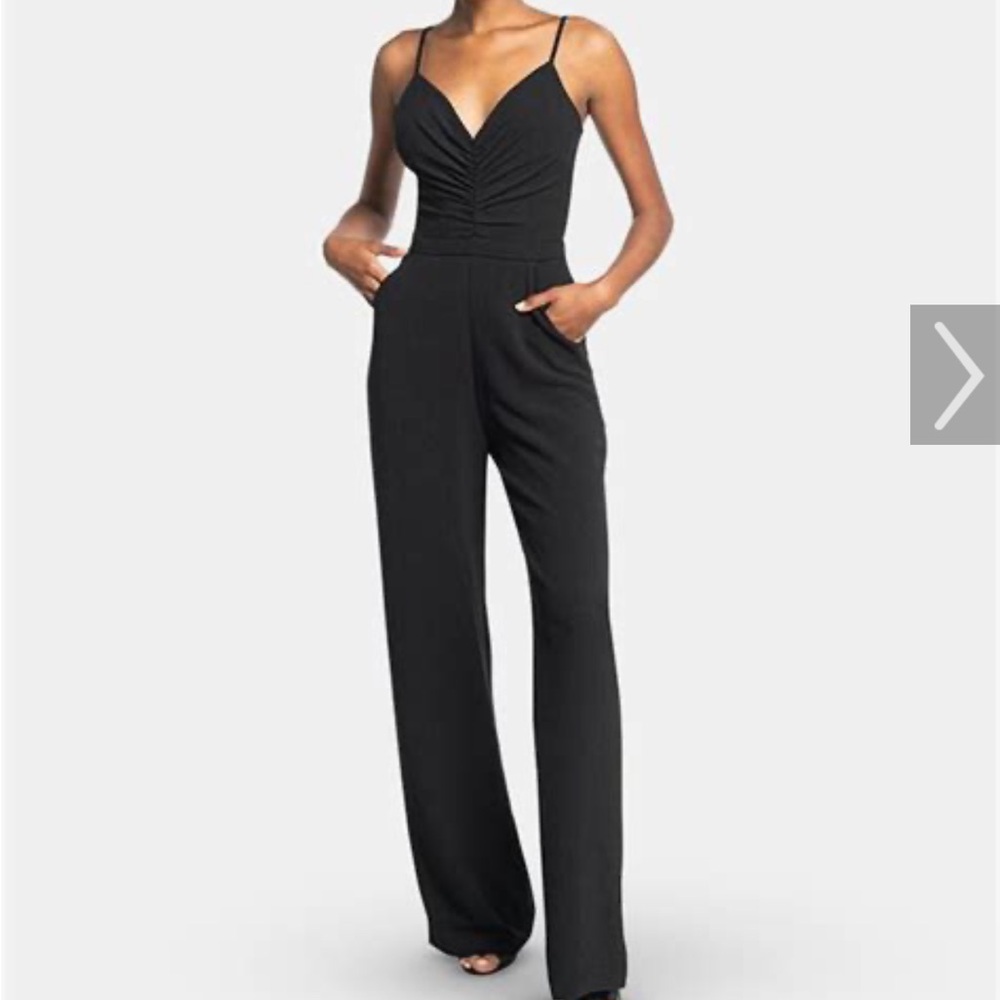 NWT Dress the Population Emmit Black Wide-Leg Jumpsuit